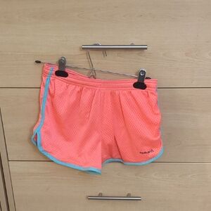 Reebok Women's Coral and Blue Athletic Shorts